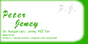 peter jeney business card